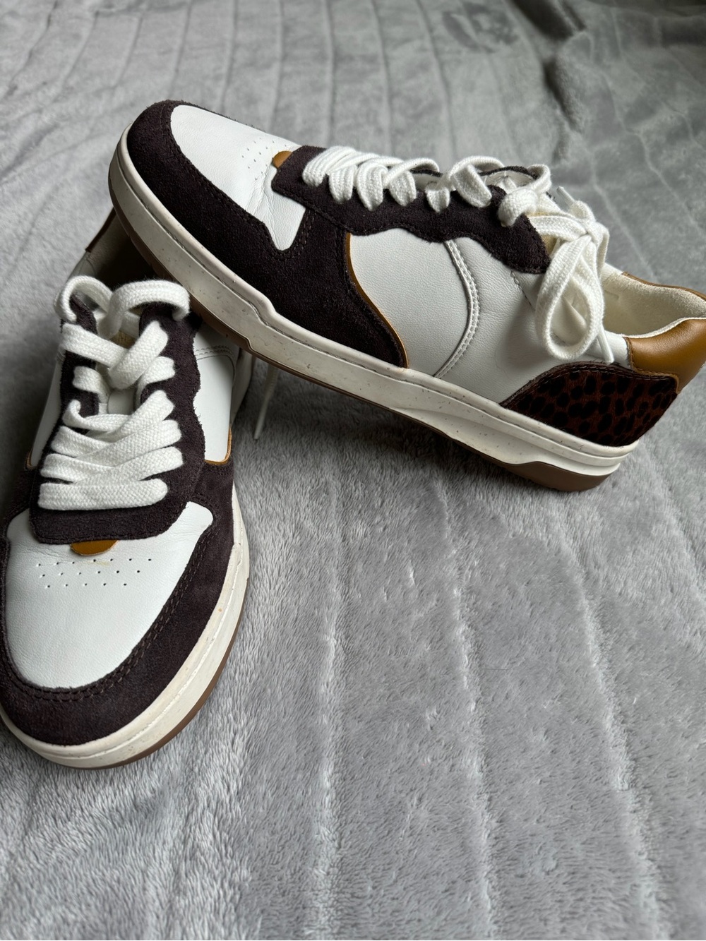 Madewell Court Leather Sneakers-  Cheetah Calf Hair - Women’s 7.5M and Men’s 6M